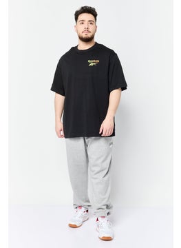 Reebok Men Sportswear Fit Brand Logo Short Sleeves Outdoor T-Shirt, Black  - Image 3