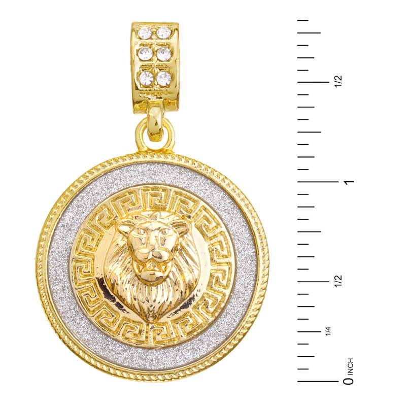 metaltree98 Fashion Iced CZ Lion Head Medallion Pendant 20" Miami Cuban Chain Necklace MCP 2048 G (20") - Image 2