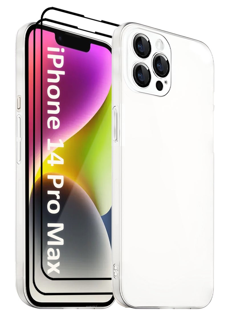 CATANES (for iPhone 14 Pro Max) 3Packs Case Cover Air Skin Series Back Cover Sturdy Durable Thin Case Drop Protection Cover - Transparent White  - Image 1
