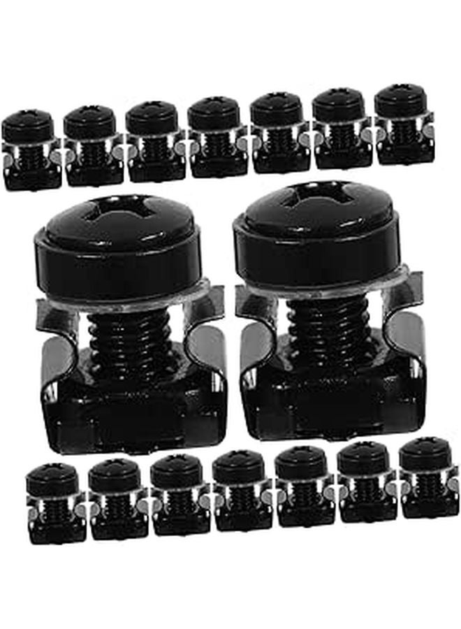 50 Pcs Black Cage Nuts For Server Racks And Network Cabinets Easy Installation Mounting Hardware - Image 1