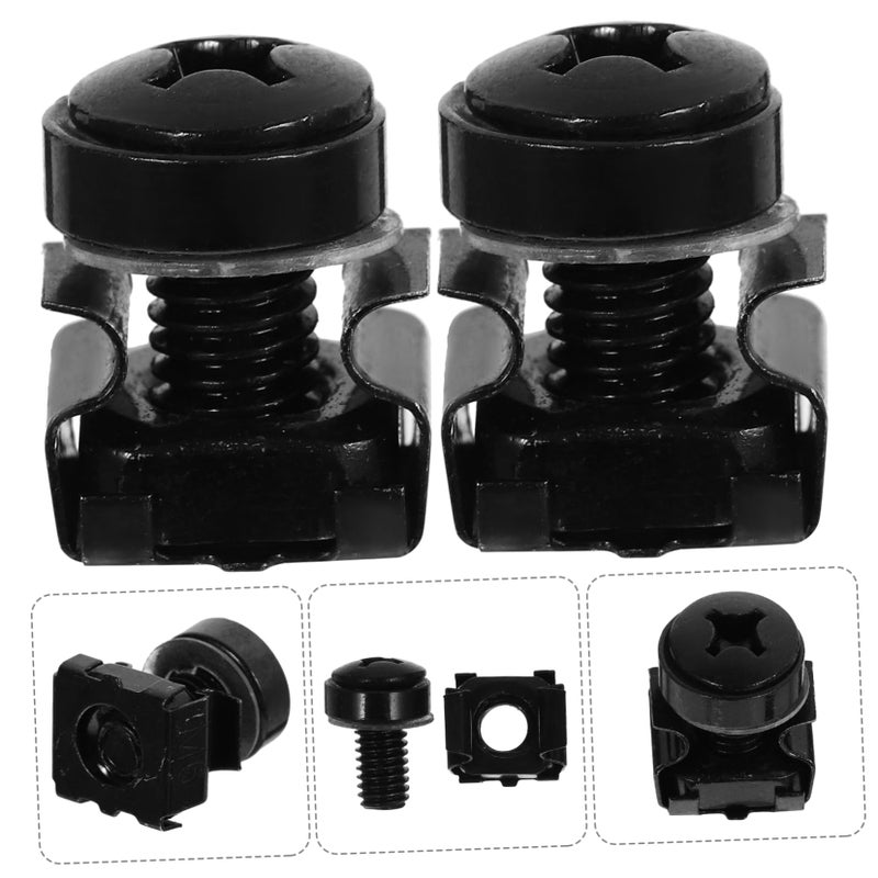 50 Pcs Black Cage Nuts For Server Racks And Network Cabinets Easy Installation Mounting Hardware - Image 5