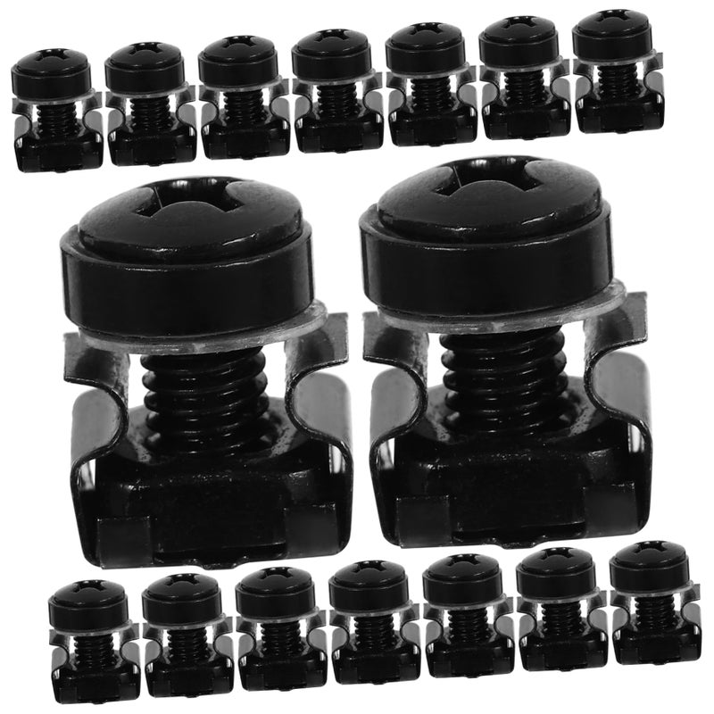 50 Pcs Black Cage Nuts For Server Racks And Network Cabinets Easy Installation Mounting Hardware - Image 2