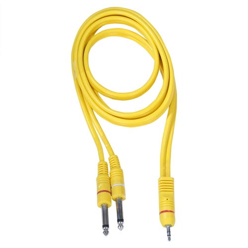 MOGRAB Personal Computer Laptop Stereo 3.5mm to Dual 6.5mm TRS Mono Aux Cable - Yellow | Audio Connector for Guitars, Microphones Mixing Desks Amplifiers Speakers & Recording Equipment - Image 2