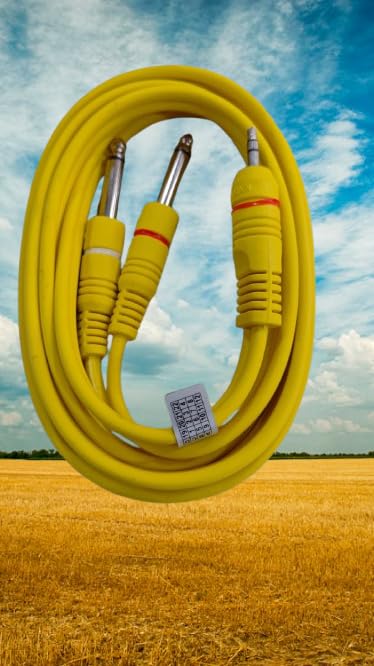 MOGRAB Personal Computer Laptop Stereo 3.5mm to Dual 6.5mm TRS Mono Aux Cable - Yellow | Audio Connector for Guitars, Microphones Mixing Desks Amplifiers Speakers & Recording Equipment - Image 4
