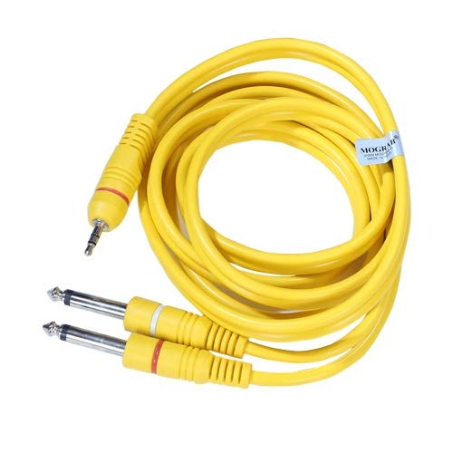 MOGRAB Personal Computer Laptop Stereo 3.5mm to Dual 6.5mm TRS Mono Aux Cable - Yellow | Audio Connector for Guitars, Microphones Mixing Desks Amplifiers Speakers & Recording Equipment - Image 5