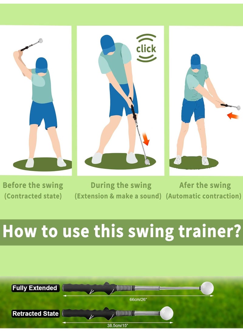 Retractable Golf Swing Trainer & Grip Training Aid for Right-Handed Indoor Practice - Image 3