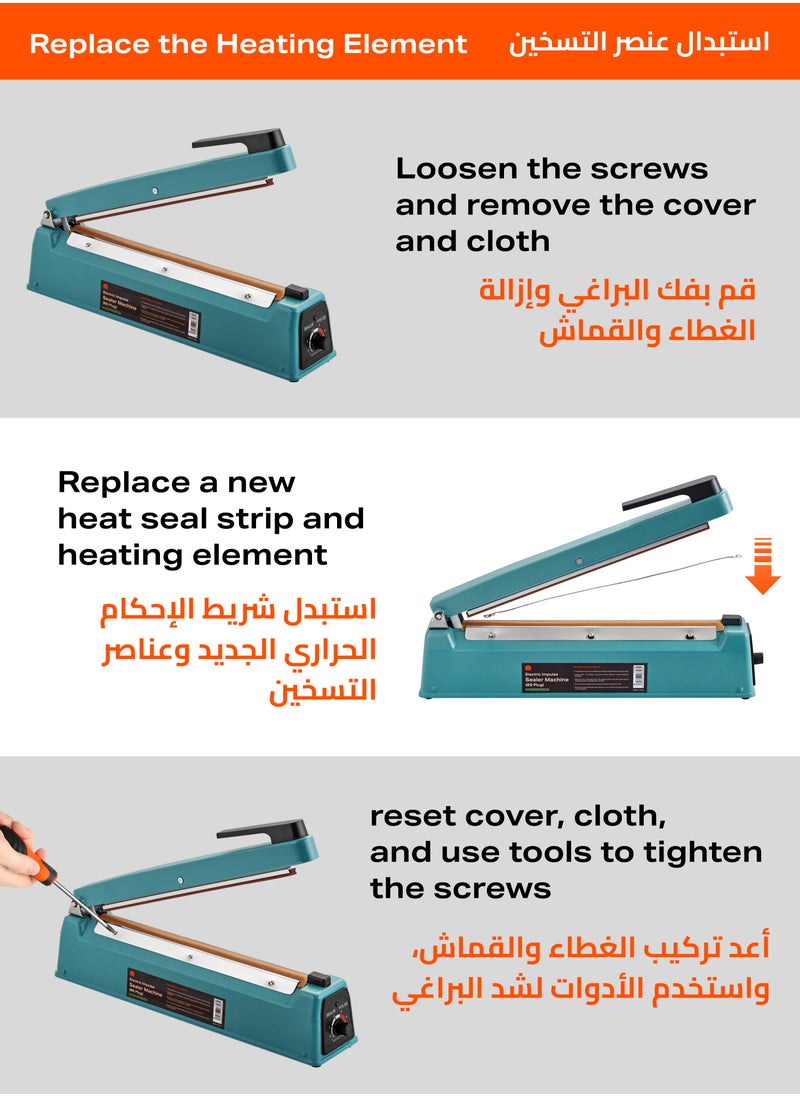 LAWAZIM - Electric Impulse Sealer Machine with BS Plug - 300mm - Ironclad - 280W - Adjustable Heat Sealer for Plastic Foil Kraft Bags -Durable Energy-Efficient for Home Kitchen Stores Small Businesses - Image 1