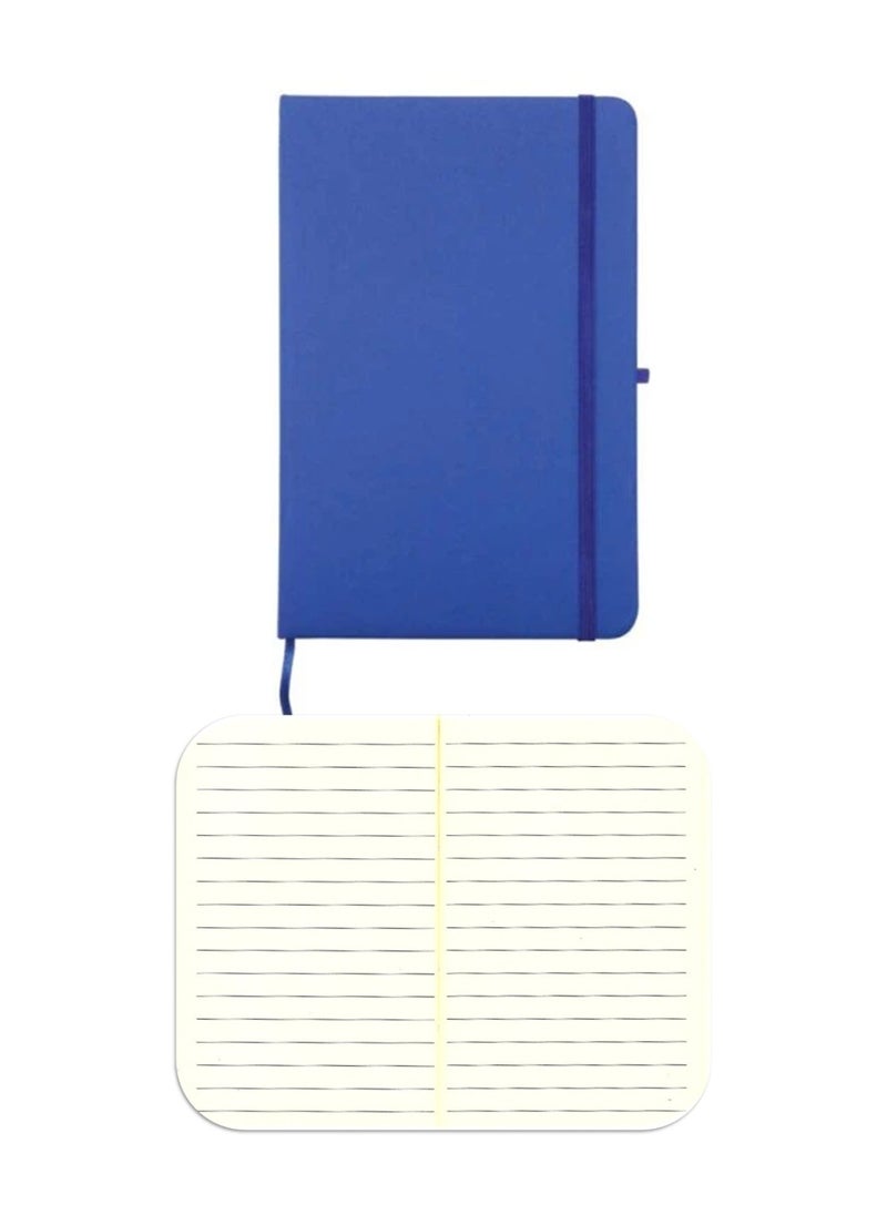 Office Maker A6 Size Executive PU Notebook With Elastic Closure And Pen Loop Blue  - Image 1