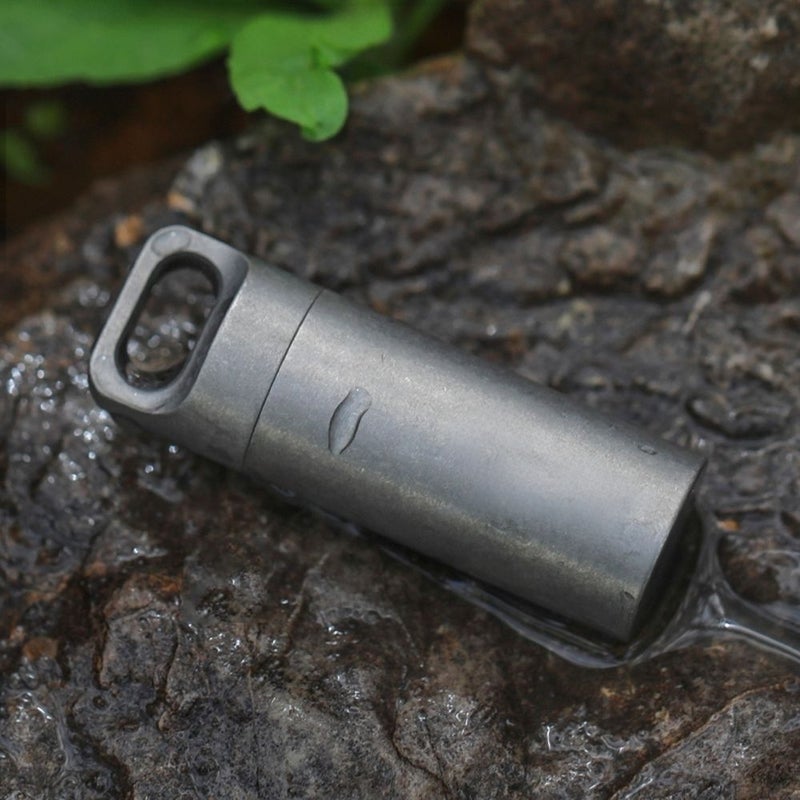 Titanium Pill Case Waterproof Mini Pill Holder Pocket Pill Box Container for Outdoor Travel Camping Hiking - Image 3