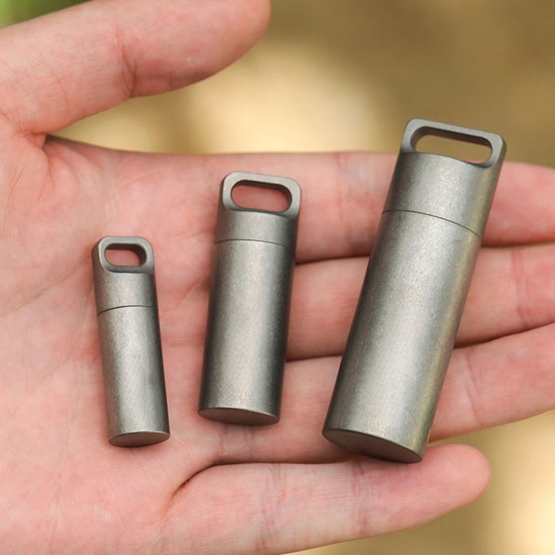 Titanium Pill Case Waterproof Mini Pill Holder Pocket Pill Box Container for Outdoor Travel Camping Hiking - Image 4