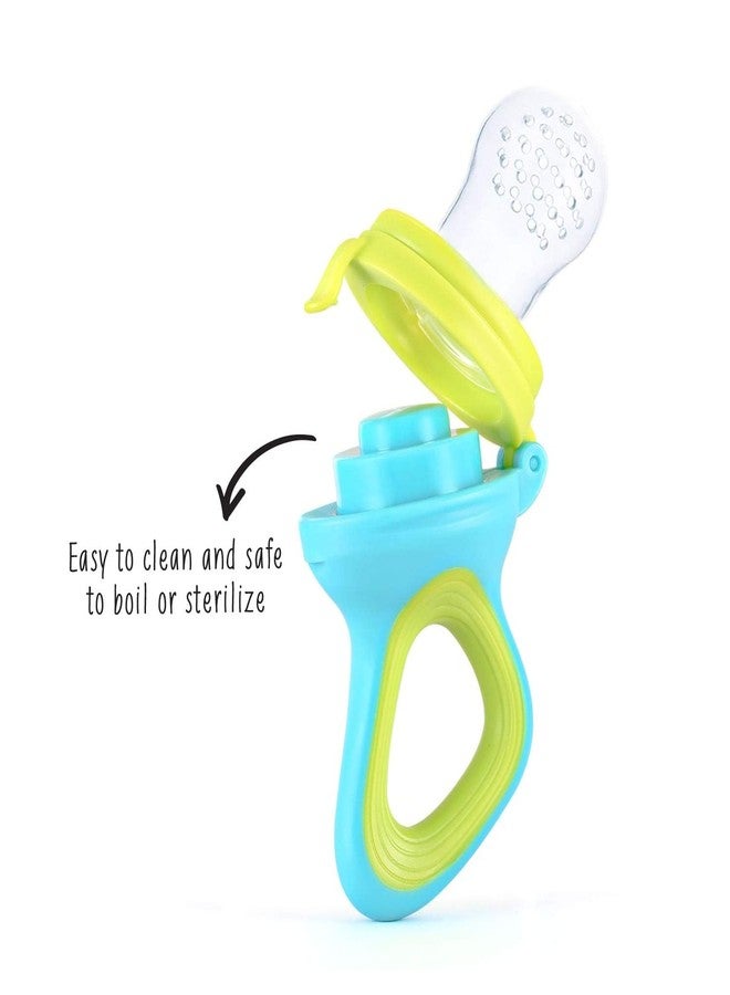 Miracle Moms Soft Silicone Nibbler with Extra Mesh for Babies, Baby Fruit & Food Feeder, Anti Choking Fruit Pacifier, Teether for Infant, 100% BPA Free, 3 Months+ (Pack of 1) Green - Image 2