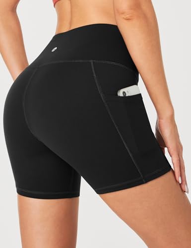 Heathyoga Biker Shorts Women Tummy Control 5" Workout Shorts Women with Pockets High Waisted Spandex Short for Gym Yoga - Image 2