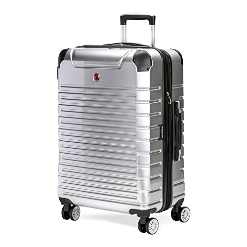 SWISSGEAR حقائب سفر سويس جير 7782 الصلبة القابلة للتوسيع مع عجلات دوارة، فضي، متوسطة الحجم 24 إنش - Image 1