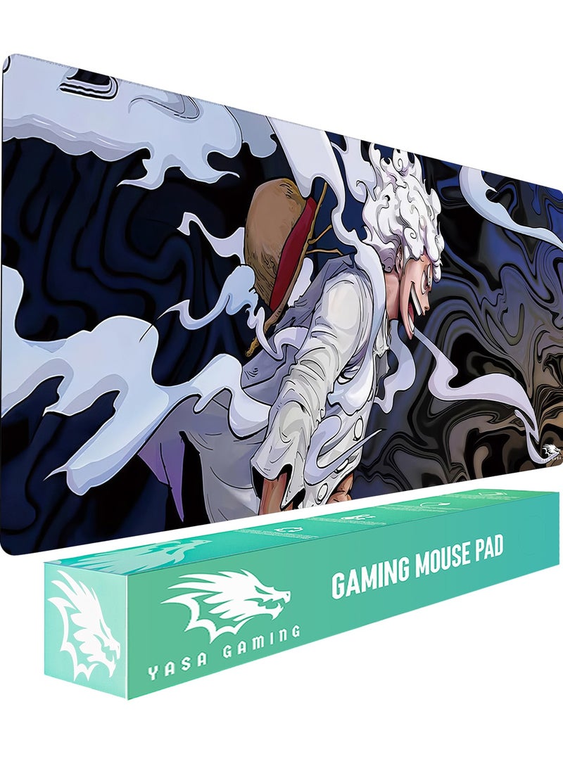 YASA GAME - Extended Large Gaming Mouse Pad 120 X 60 cm XXL Full Desk Art style & Mousepad Non-Slip Rubber Base Big Keyboard Mat with Stitched Edges water resist for Gaming from Yasa ( Luffy ) - Image 1