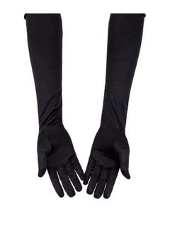 Generic 1 Pair Long Women’s Gloves Elbow Length Flapper Gloves Finger Opera Evening Party Gloves 20s Black Bridal Gloves Wedding Summer Drive Driving Gloves for Women Girls Ladies  - Image 2
