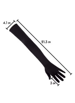 Generic 1 Pair Long Women’s Gloves Elbow Length Flapper Gloves Finger Opera Evening Party Gloves 20s Black Bridal Gloves Wedding Summer Drive Driving Gloves for Women Girls Ladies  - Image 4
