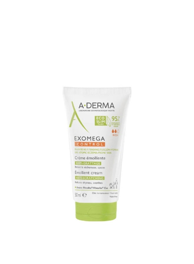A-Derma Exomega Control Emollient Cream Anti-Scratching 50ml - Image 1