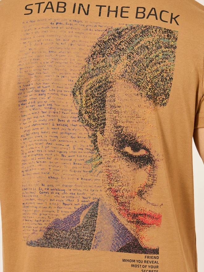 Fort Collins Fort Collins Men Brown Graphic Printed Crew Neck T-Shirt