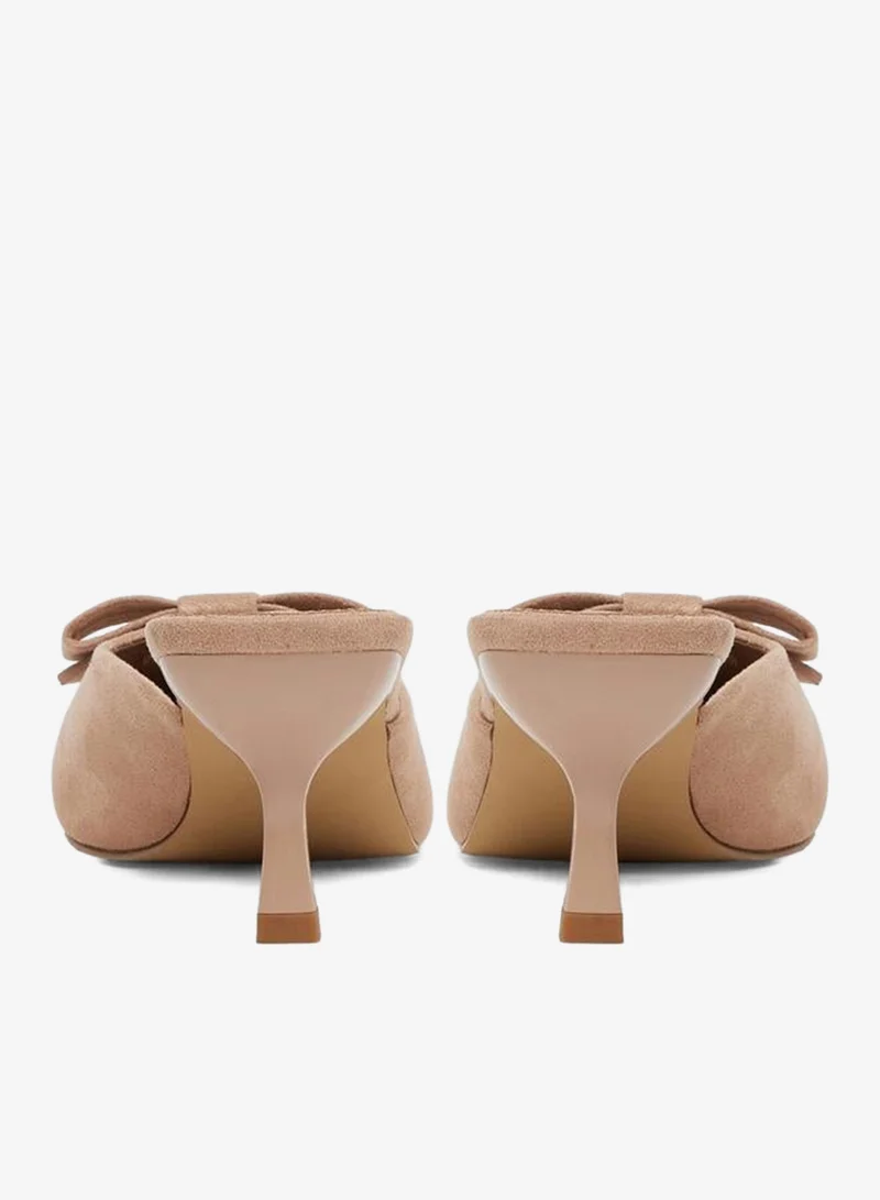 Styli Tan Tan Bow Detail Mules for Women | Best Price UAE