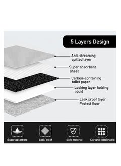 NNC PETS Pet toilet training mat, 5-Layer Leak-Proof Pee Pads for All-sized dogs, Tear-resistant and Odor controlled, 25Pcs Charcoal deodorizing disposable Pet Pads for Indoor use, Comfortable mat, 90 cm (Black)  - Image 5