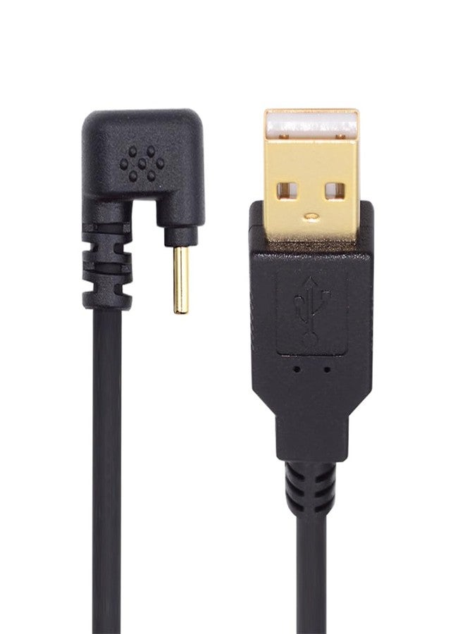 cablecc 480Mbps USB2.0 Type-A Power Data to Type C USB-C Cable Male to Male USB-C Opposite U Shape Back Angled - Image 1