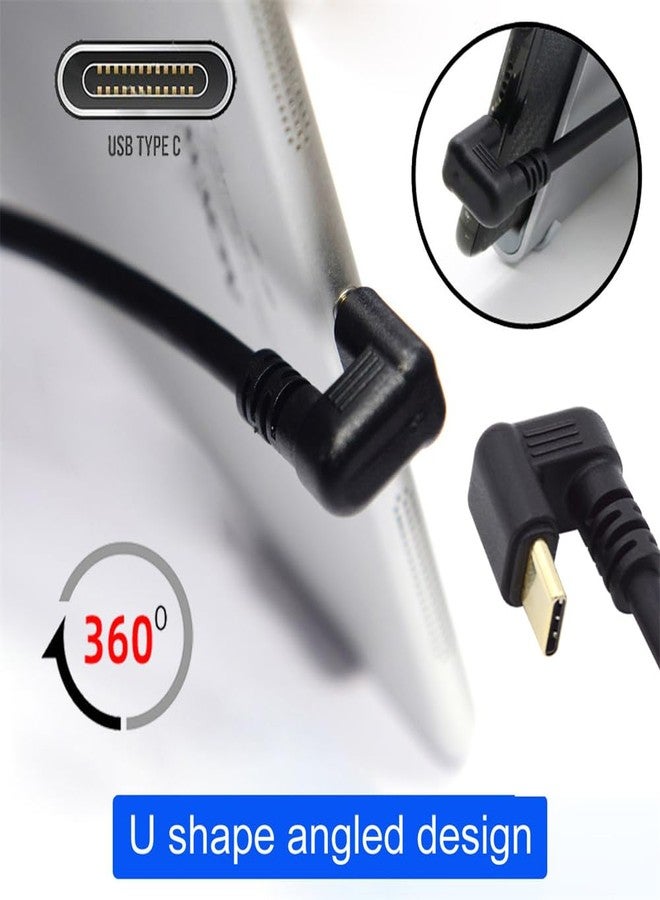 cablecc 480Mbps USB2.0 Type-A Power Data to Type C USB-C Cable Male to Male USB-C Opposite U Shape Back Angled - Image 5