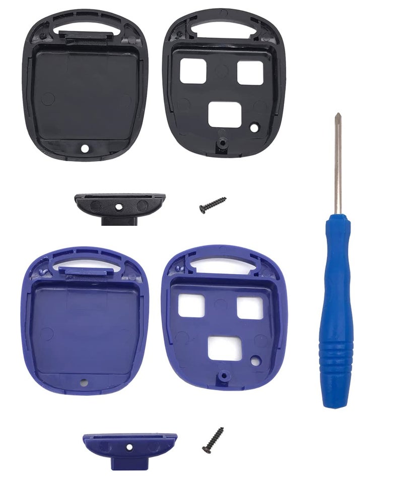 3 Buttons Replacement Key Fob Cover Case fit for Lexus ES GS GX IS LS LX RX SC GX470 IS300 IS330 ES300 ES330 GS300 RX300 RX330 RX350 LX470 RX400h Keyless Entry Key Fob Shell (Black +Blue)
