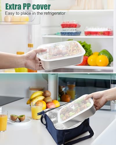 Buddew 1.5L 304 Stainless Steel Inner Container with Compartments Electric Lunch Box, Removable Replacement Tray with Sealed Silicone Cover, Easy to Clean, Eco Friendly and Dishwasher Safe - Image 3