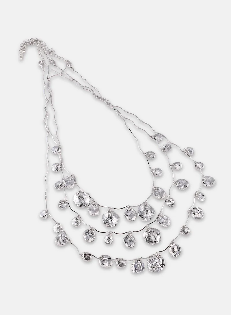 Sohi  Organic Disc Layered Necklace Set for Women | Best Price UAE