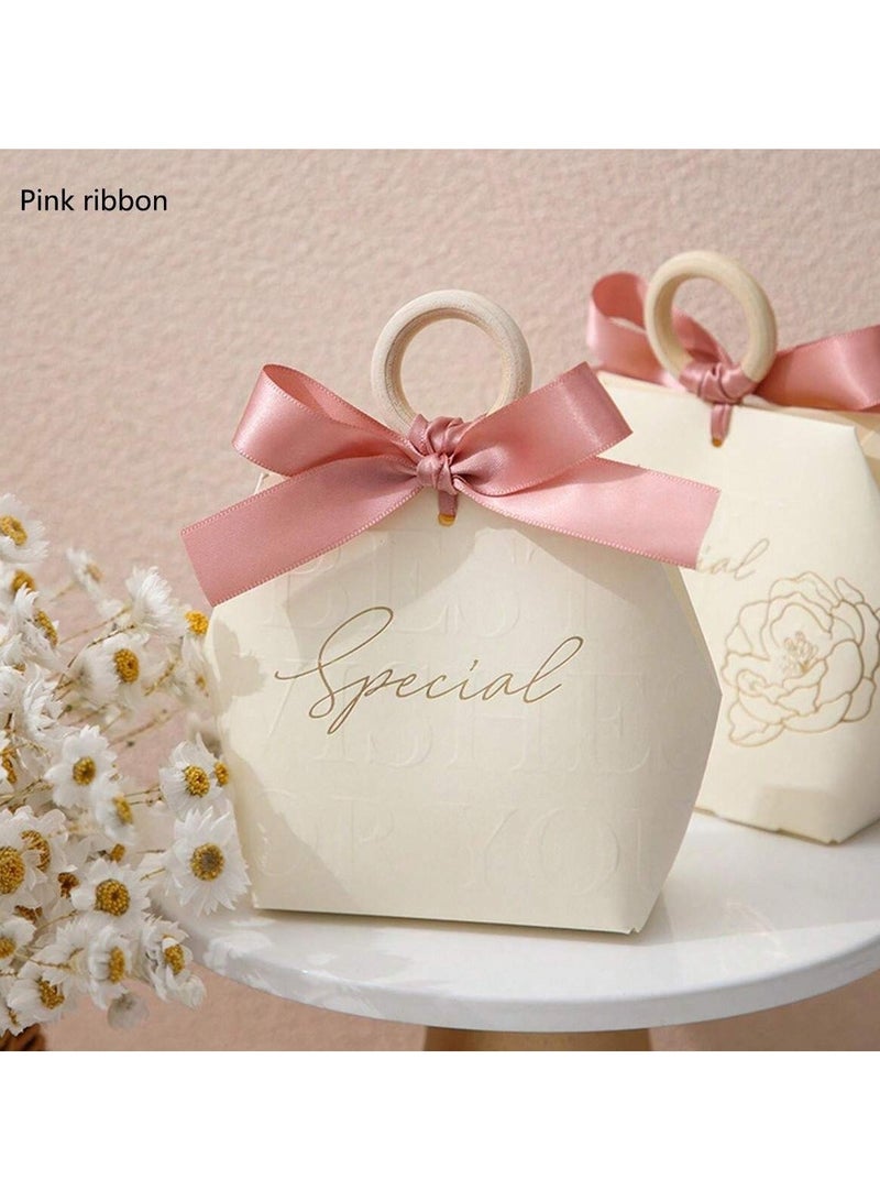 Gift Favor Boxes for graduation, engagement, and birthday occasions – decorated with a cute ribbon – set of 10 boxes. - Image 1