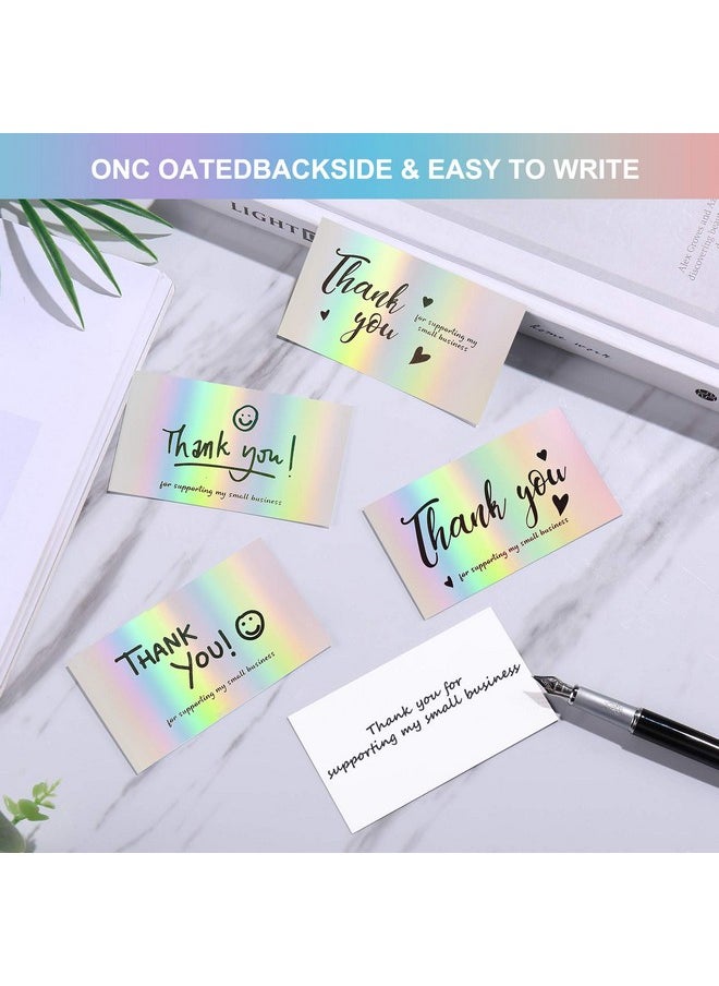 FZR Legend - 120Pcs Thank You Cards Small Business Mini 6 Styles Thank You For Supporting Cards Notes Shopping Holographic Thanks Greeting Cards For Retail Store Owner Goods Customer 2X3.5 Inch - Image 1