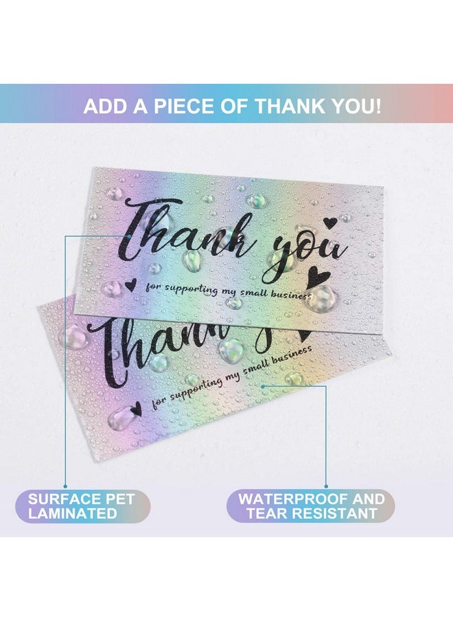 FZR Legend - 120Pcs Thank You Cards Small Business Mini 6 Styles Thank You For Supporting Cards Notes Shopping Holographic Thanks Greeting Cards For Retail Store Owner Goods Customer 2X3.5 Inch - Image 1