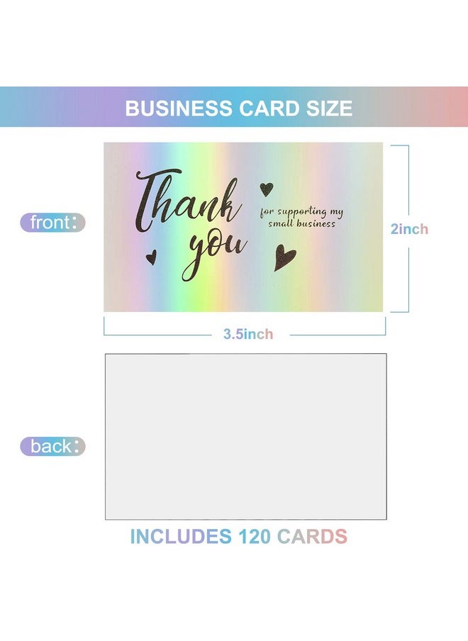 FZR Legend - 120Pcs Thank You Cards Small Business Mini 6 Styles Thank You For Supporting Cards Notes Shopping Holographic Thanks Greeting Cards For Retail Store Owner Goods Customer 2X3.5 Inch - Image 1