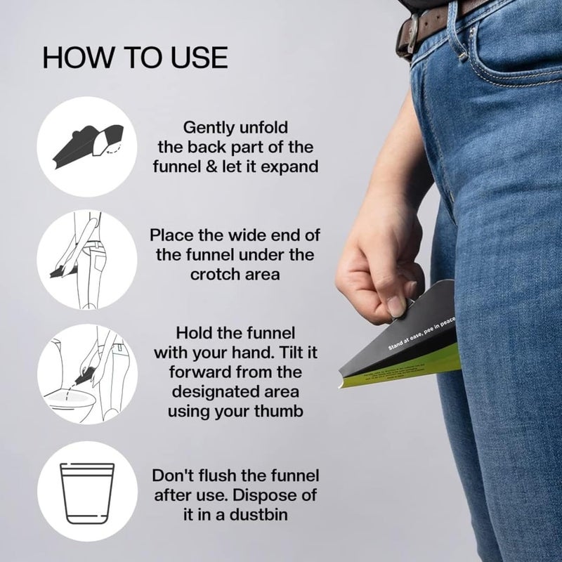 PEE SAFE جهاز التبول القابل للطي والتخلص منه للنساء - 24 وحدة | للنساء، النساء الحوامل، مرضى آلام المفاصل والمسافرين | سهل الحمل | يقلل من خطر التهاب المسالك البولية - Image 4