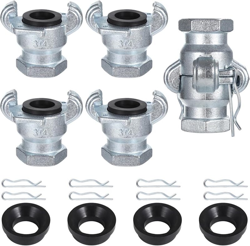3 4 Inch Female Chicago Coupling 4 Sets With Lock Clips Gaskets Carbon Steel NPT Fittings - Image 2