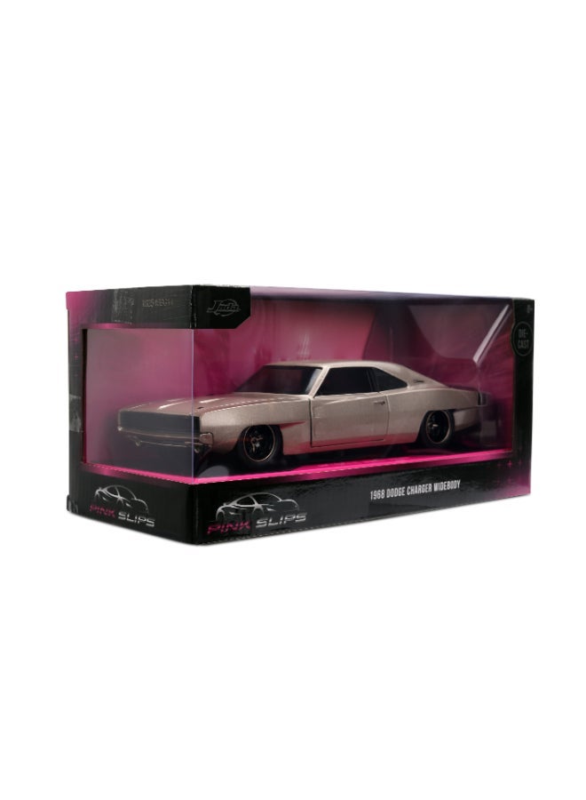JADA Pink Slips 1:24 - 1968 Dodge Charger, Die-Cast Car with Base, Toys for Kids and Adults - Image 4