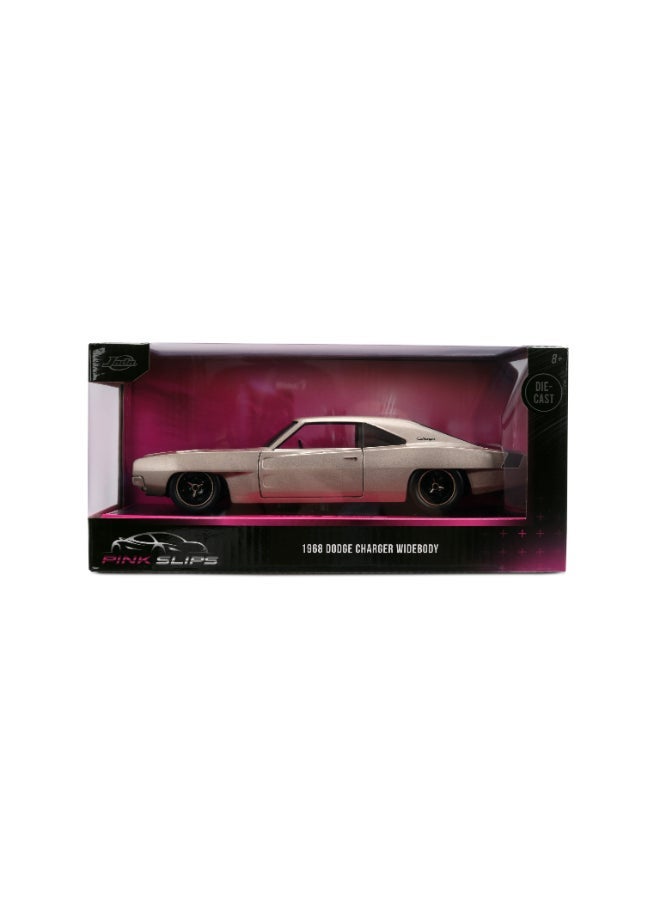 JADA Pink Slips 1:24 - 1968 Dodge Charger, Die-Cast Car with Base, Toys for Kids and Adults - Image 3