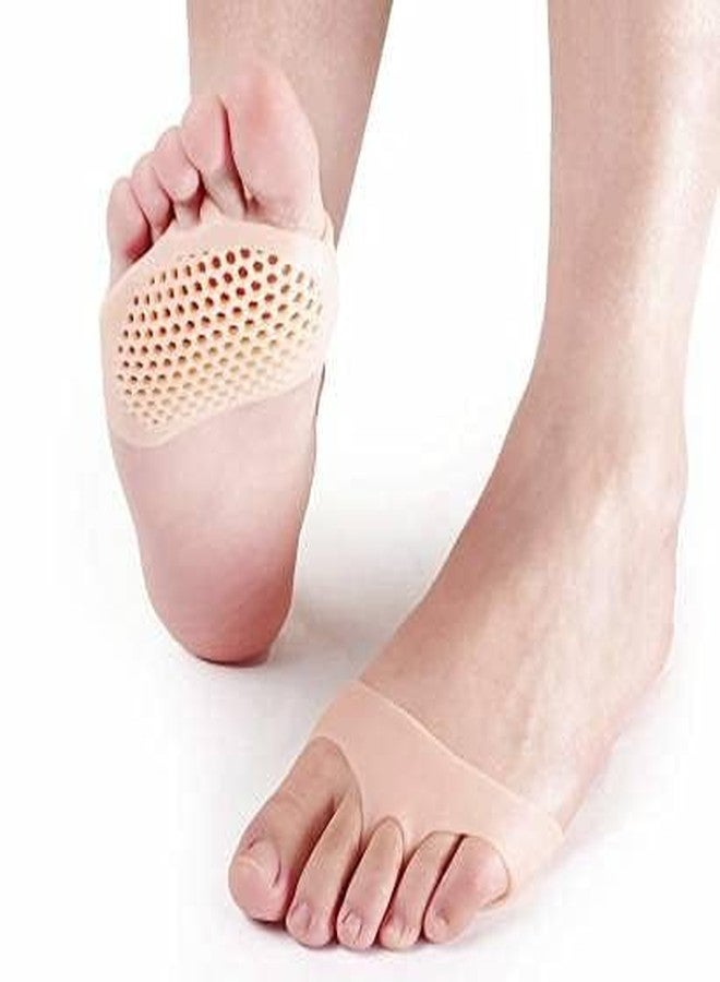Generic Silicone Gel Half Toe Sleeve Forefoot Pads, White, One Size, Metatarsal Ball Cushions for Pain Relief, 2 Pieces, Hand Washable - Image 2