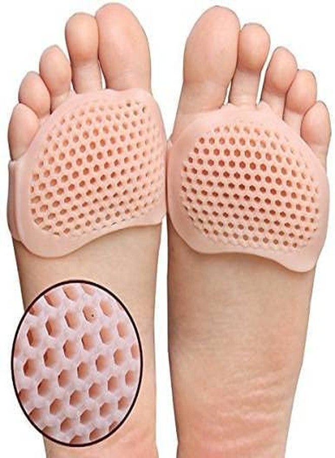 Generic Silicone Gel Half Toe Sleeve Forefoot Pads, White, One Size, Metatarsal Ball Cushions for Pain Relief, 2 Pieces, Hand Washable - Image 1
