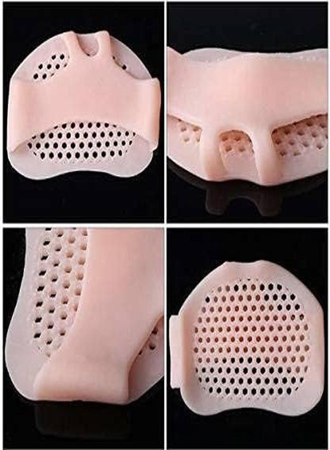 Generic Silicone Gel Half Toe Sleeve Forefoot Pads, White, One Size, Metatarsal Ball Cushions for Pain Relief, 2 Pieces, Hand Washable - Image 3