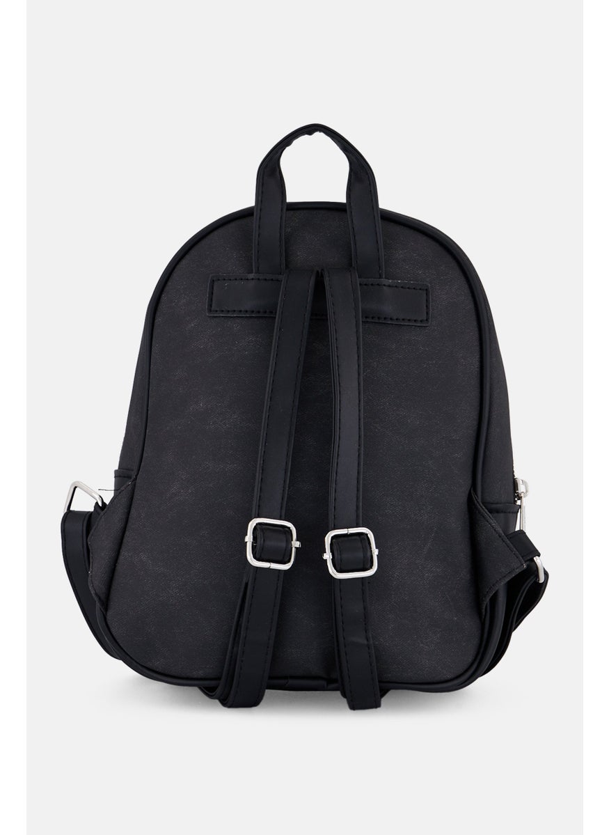 CXL by Christian Lacroix Women Marley PU Denim Backpack, Black  - Image 3