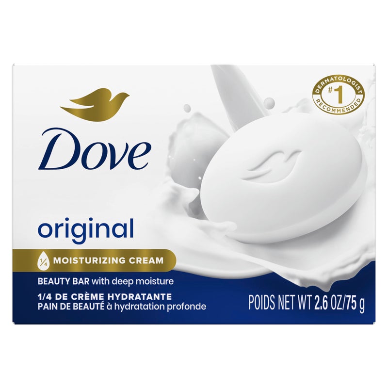 Dove صابون دوف بيوتي بار الأصلي، لبشرة ناعمة وسلسة، مع 1/4 كريم مرطب 2.6 أونصة - Image 1
