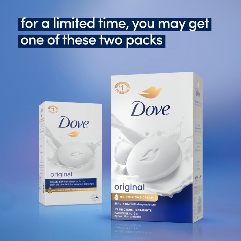 Dove صابون دوف بيوتي بار الأصلي، لبشرة ناعمة وسلسة، مع 1/4 كريم مرطب 2.6 أونصة - Image 2