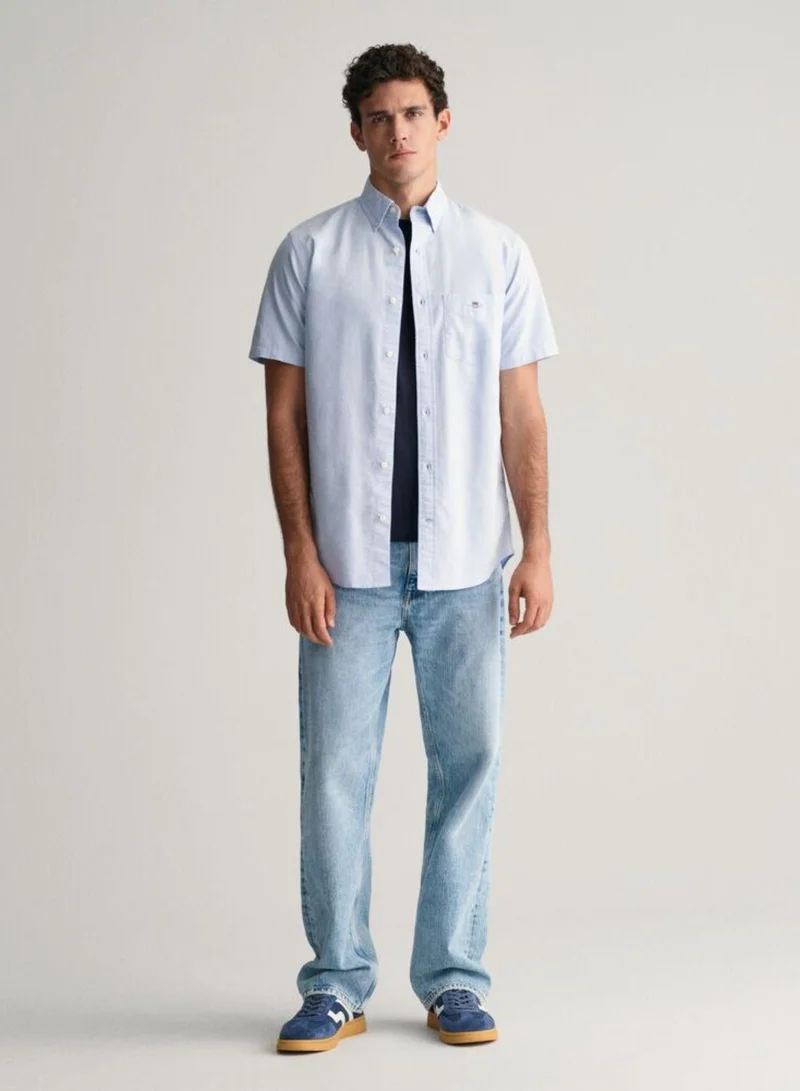 GANT  Gant Regular Fit Classic Oxford Short Sleeve Shirt for Men | Best Price UAE
