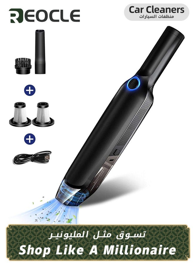 REOCLE Car Vacuum Cleaner Handheld Vacuum Cordless 9500Pa & 11000Pa Two Modes Powerful Suction 120W Lightweight Wet Dry Vacuum Rechargeable 2500mAh Battery for Home Car Pet - Image 1