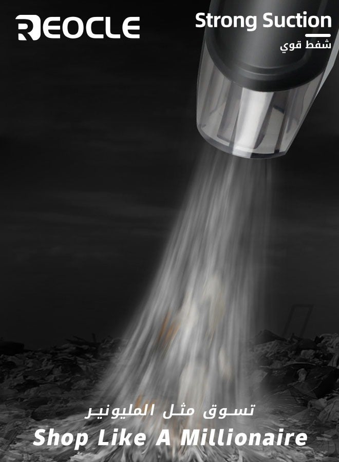 REOCLE Car Vacuum Cleaner Handheld Vacuum Cordless 9500Pa & 11000Pa Two Modes Powerful Suction 120W Lightweight Wet Dry Vacuum Rechargeable 2500mAh Battery for Home Car Pet - Image 4