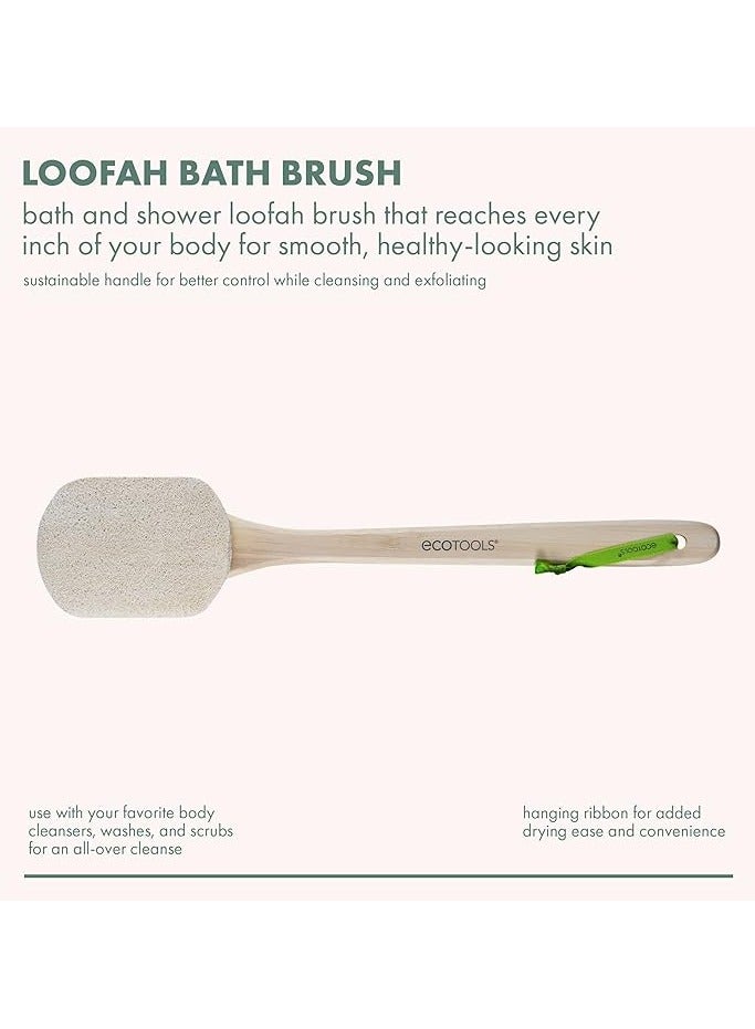 Ecotools Loofah Bath Brush, Shower Brush with Ergonomic Handle, Cleans Hard to Reach Areas, Plant-Based, Eco-Friendly Bath Sponge, Gently Cleanses & Exfoliates, Vegan & Cruelty-Free - Image 3