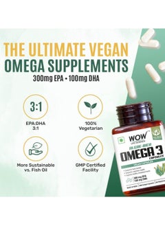 WOW WOW Life Science Algae-Rich Omega 3 Capsules-Pack of 60 Vegetarian Capsules  - Image 3