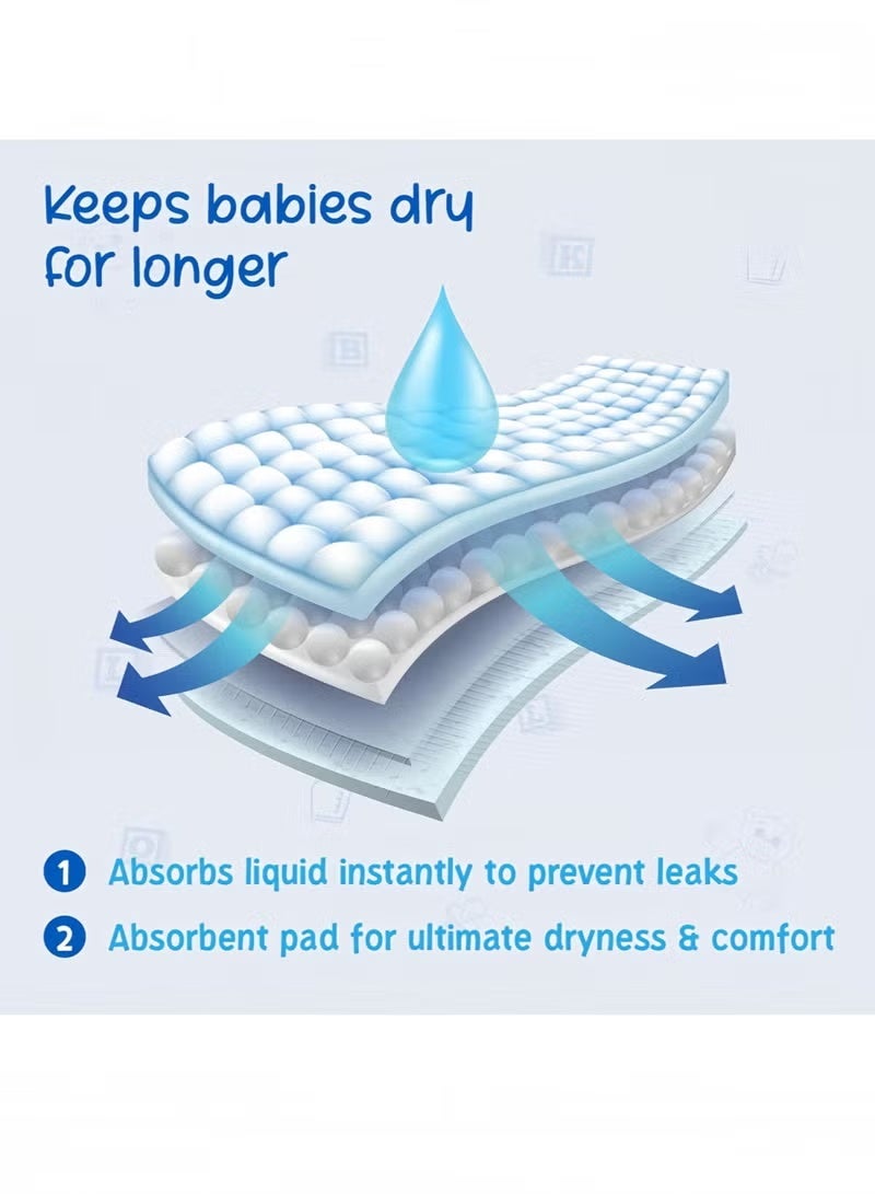 حفاضات أطفال، 50 قطعة حفاضات لحديثي الولادة، حفاضات ناعمة نطاطة، حفاضات مضادة للحساسية للاستعمال مرة واحدة لحماية بشرة الطفل الحساسة، حفاضات أطفال حديثي الولادة من القطن فائق الامتصاص، تحافظ على جفاف الطفل وراحته، سهلة التغيير، حفاضات أطفال آمنة على البشرة للاستعمال مرة واحدة للبنين والبنات - Image 5