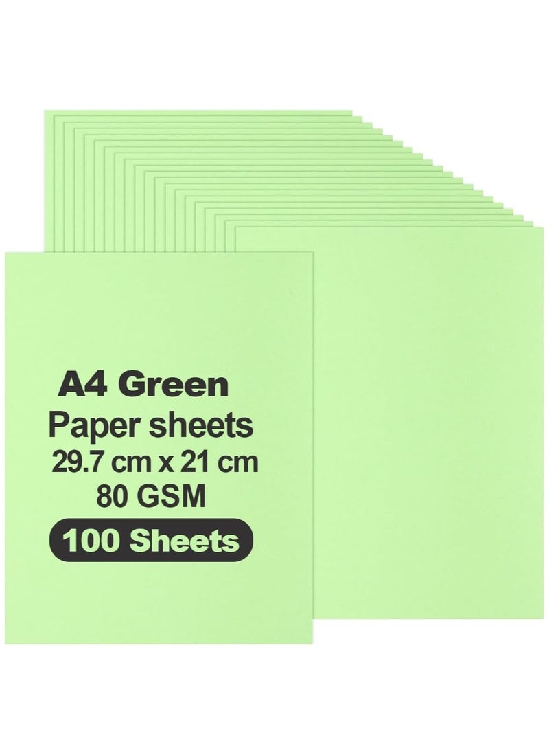 MARKQ Green Colored Paper, 100 Sheets A4 Color Paper sheets for Decorating Drawing Origami DIY Arts and Crafts, 80gsm 29.7 cm x 21 cm  - Image 1